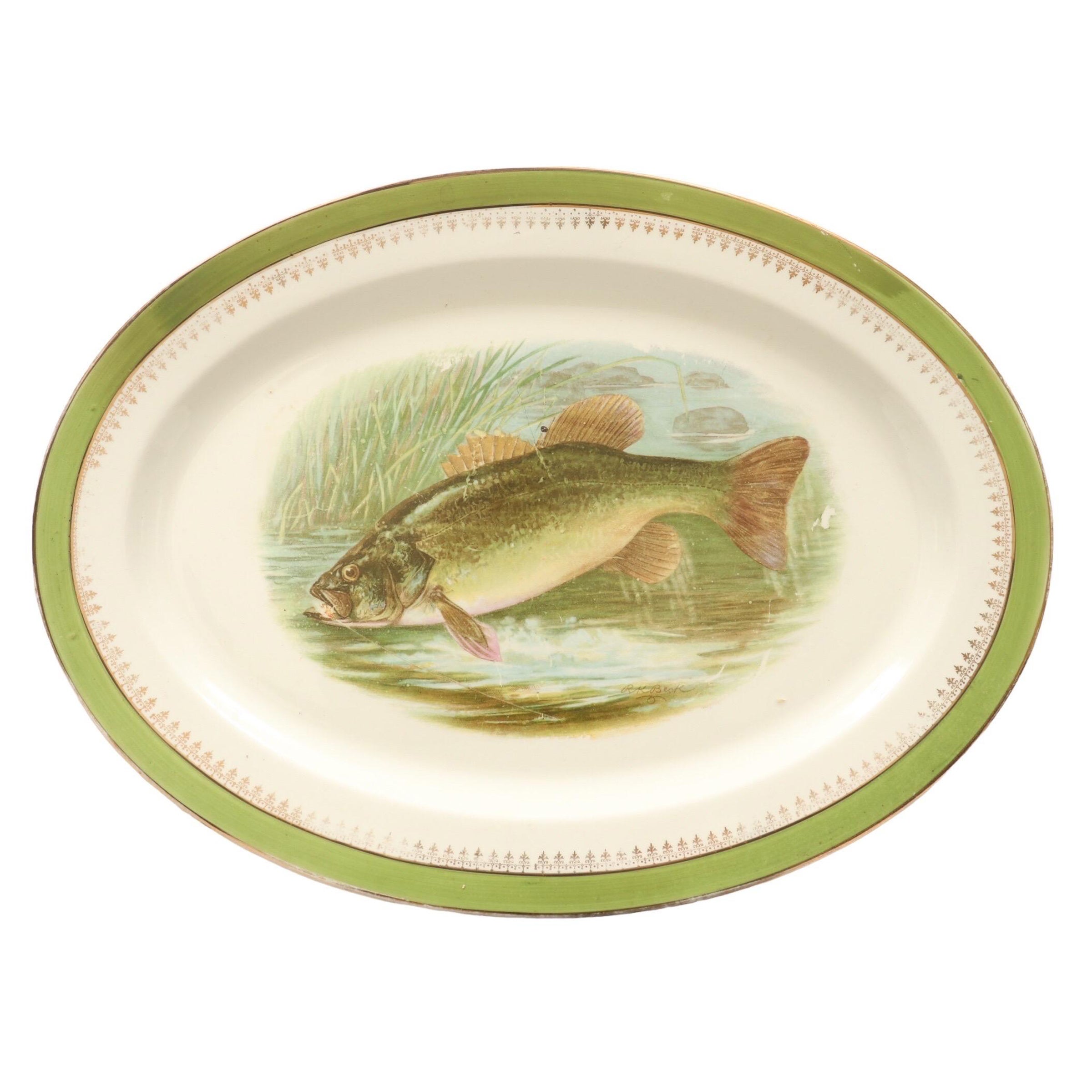 Austrian Ceramic Fish Serving Platter