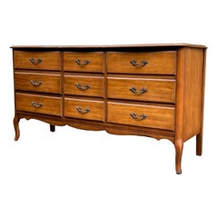 Vintage French Provincial Style 9 Drawer Dresser Cabinet Dovetail Drawers