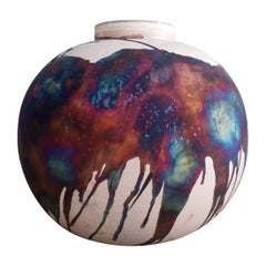 Pré-commande Vase en céramique "Raaquu Raku Pottery Large Globe XL 13"" - H.C Matte