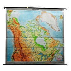 Canada Greenland North America Map Vintage Mural Rollable Wall Chart Countrycore