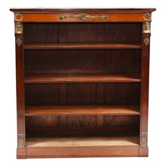 French Empire Bookcase Open Antique Mahogany 1890