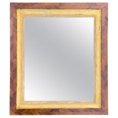 Miroir Empire en bois doré à chevrons