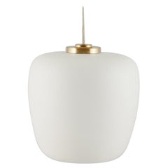 Fog & Mørup Pendant in Frosted Opal Glass with Brass Mounting, Mid-20th C
