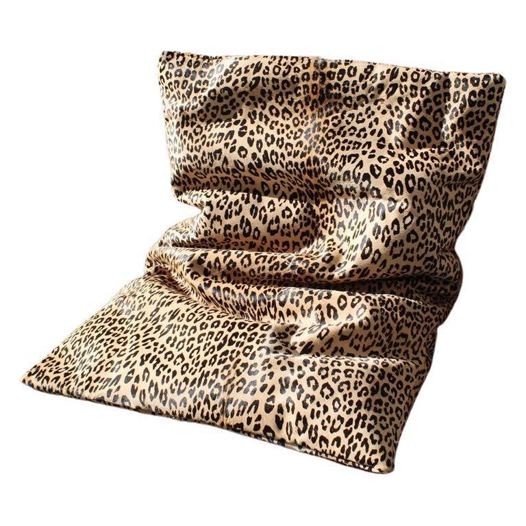 Large Animalier Cushion Horse Skin Printed Italy 1970s Pop Art Crespi For Sale