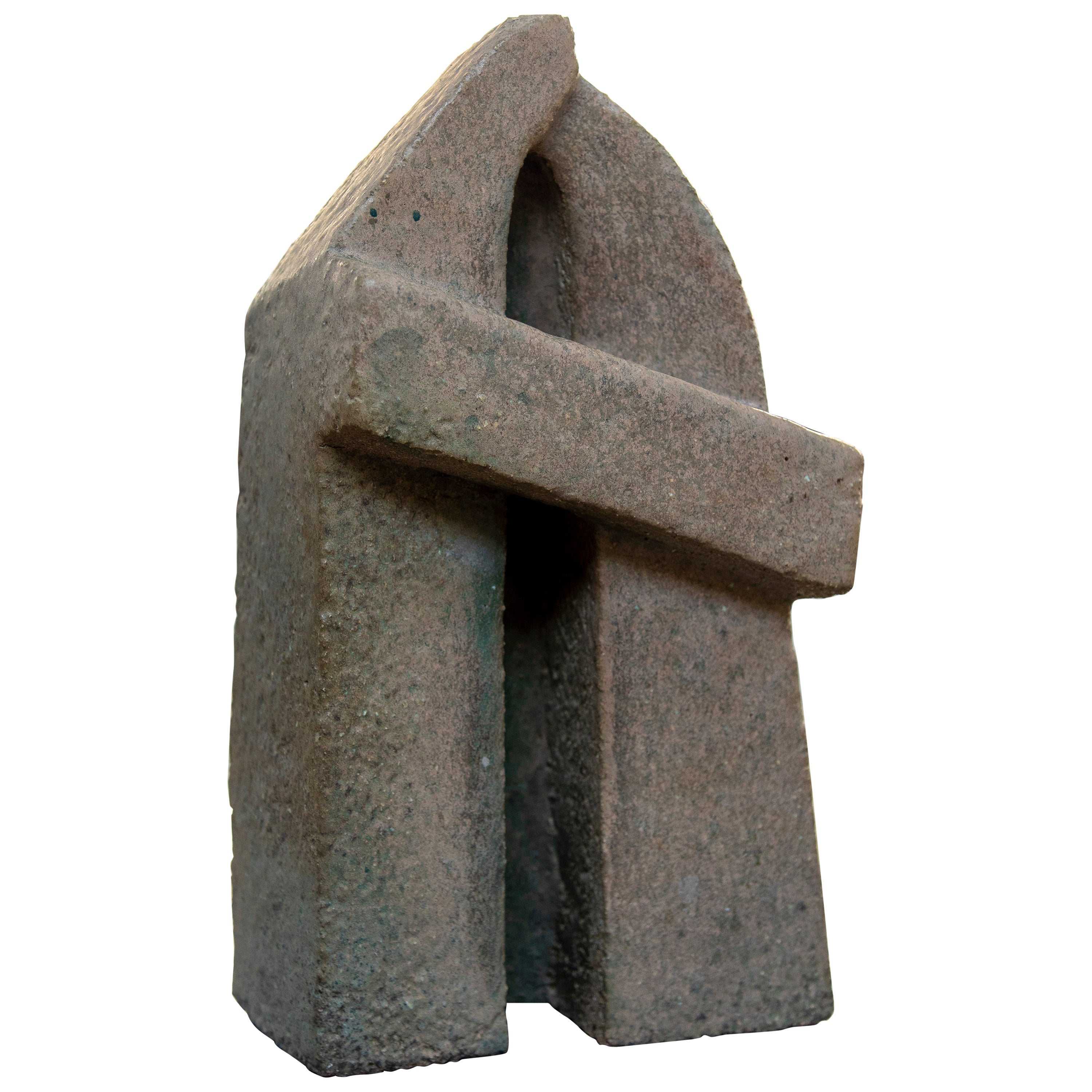 1980s, Spanish Abstract Ceramic Sculpture in Grey Tones For Sale