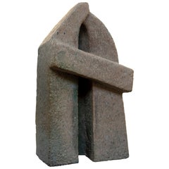 Años 80, Escultura abstracta española de cerámica en tonos grises