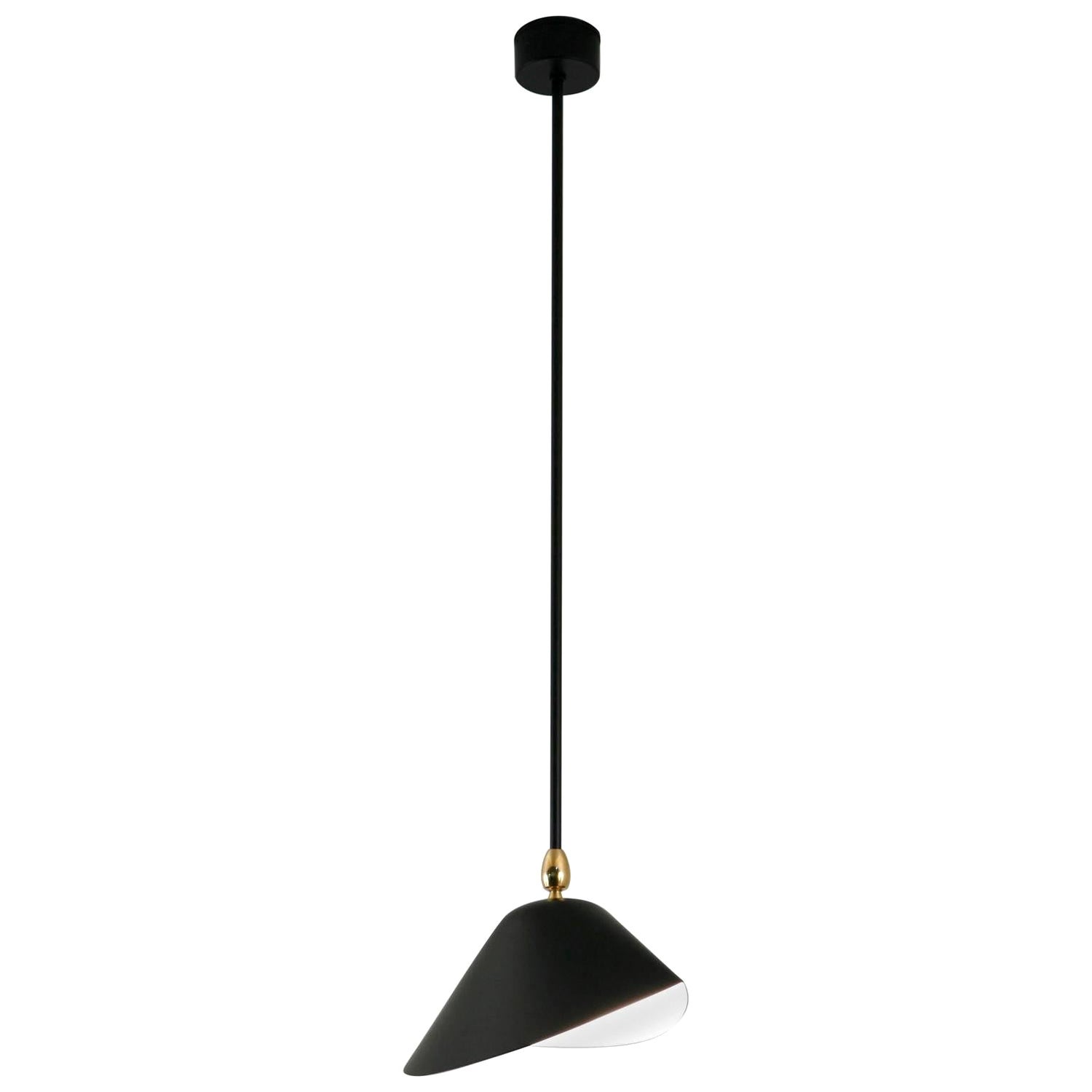 Serge Mouille Mid-Century Modern Black Bibliothèque Ceiling Lamp For Sale