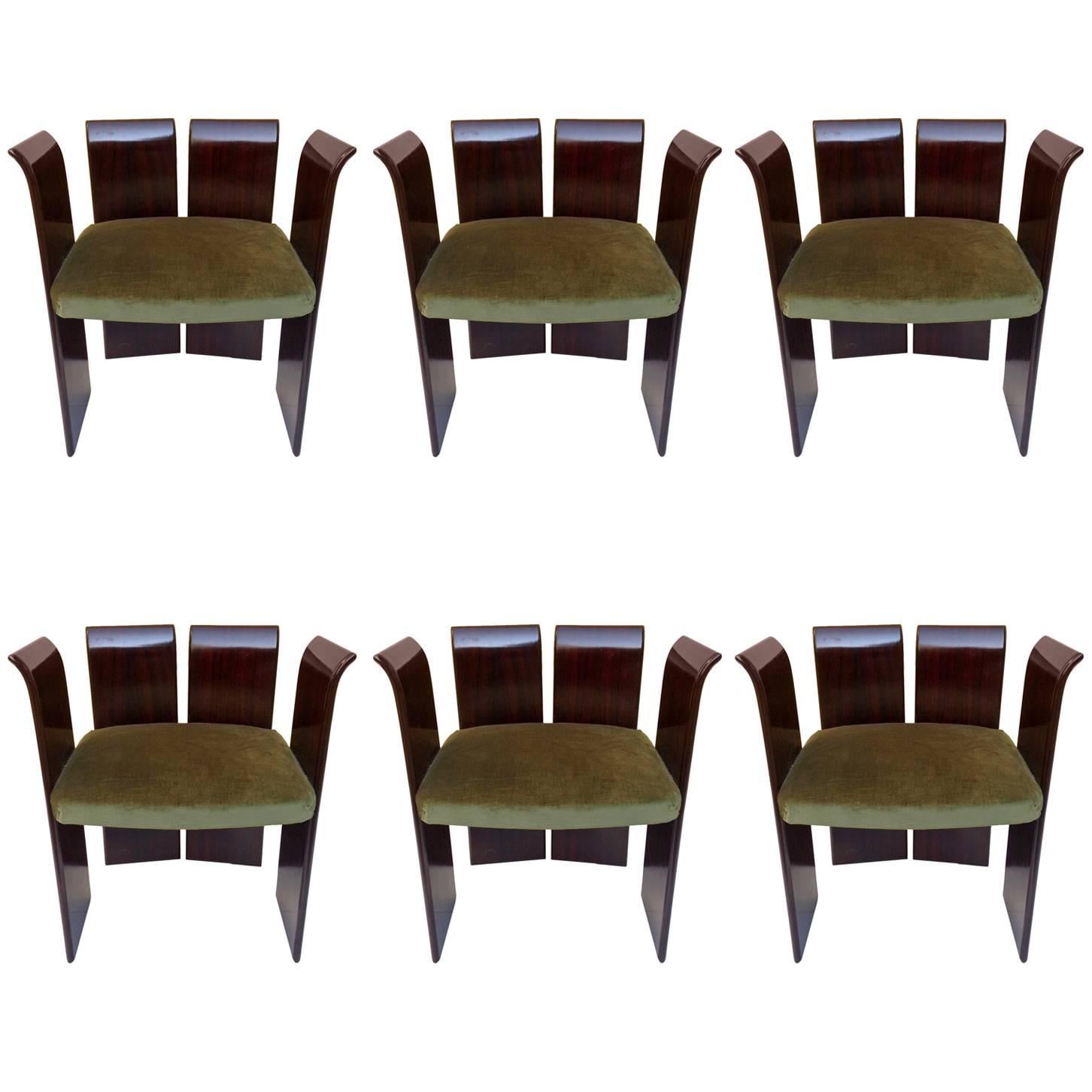 1960s Six Elegant Dining or Side Chairs For Sale