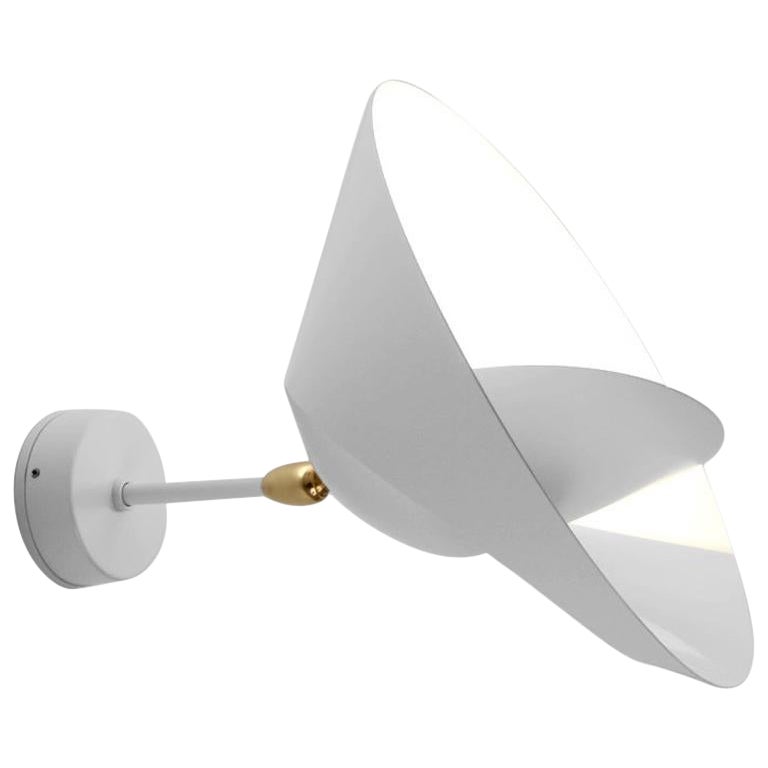 Serge Mouille Mid-Century Modern White Saturn Wall Lamp For Sale
