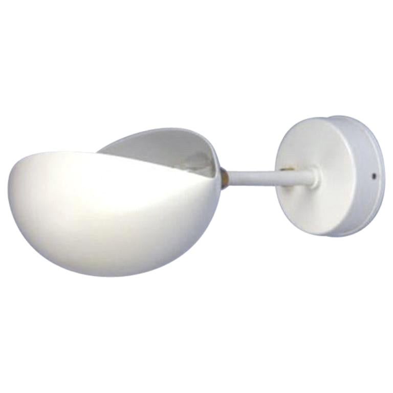 Serge Mouille Mid-Century Modern White Eye Sconce Wall Lamp For Sale