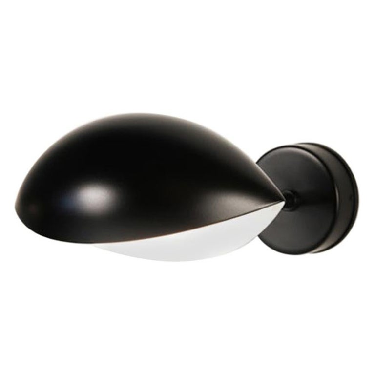 Serge Mouille Mid-Century Modern Black Eye Sconce Wall Lamp For Sale