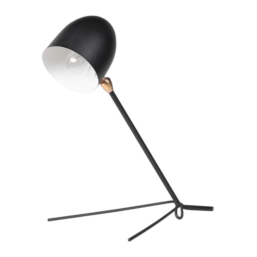 Serge Mouille Mid-Century Modern Black Cocotte Table Lamp