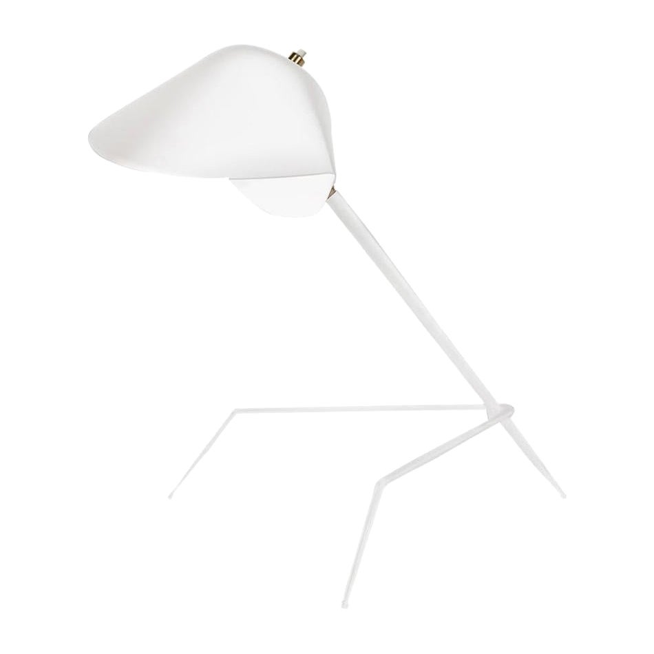 Serge Mouille Moderne weiße Dreibein-Lampe aus der Mitte des Jahrhunderts