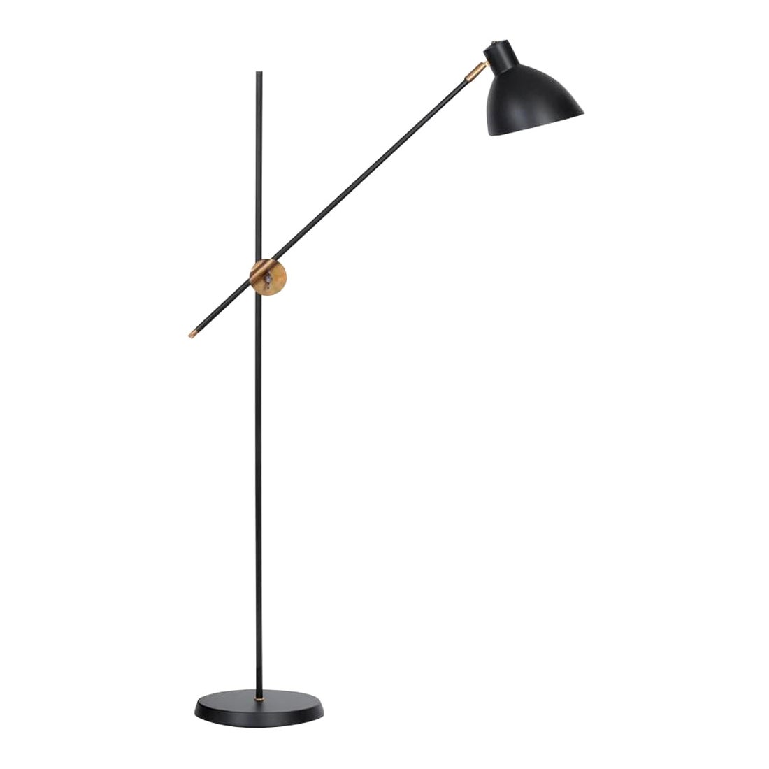 Konsthantverk Kh#1 Black Raw Brass Floor Lamp For Sale