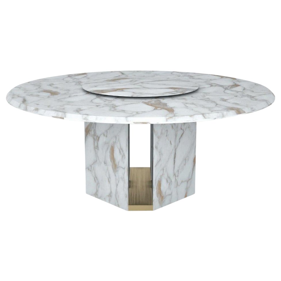 Round Marble "Milos" Dining Table, Bonaguro For Sale at 1stDibs