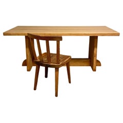Axel Einar Hjorth Table & Chair Produced by Nordiska Kompaniet, Sweden, 1930s