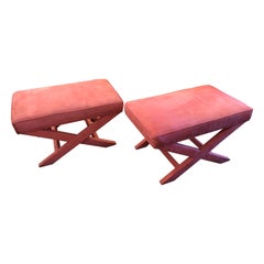Vintage Moviestar Hot Pink Ultra Suede Billy Baldwin Inspired Benches