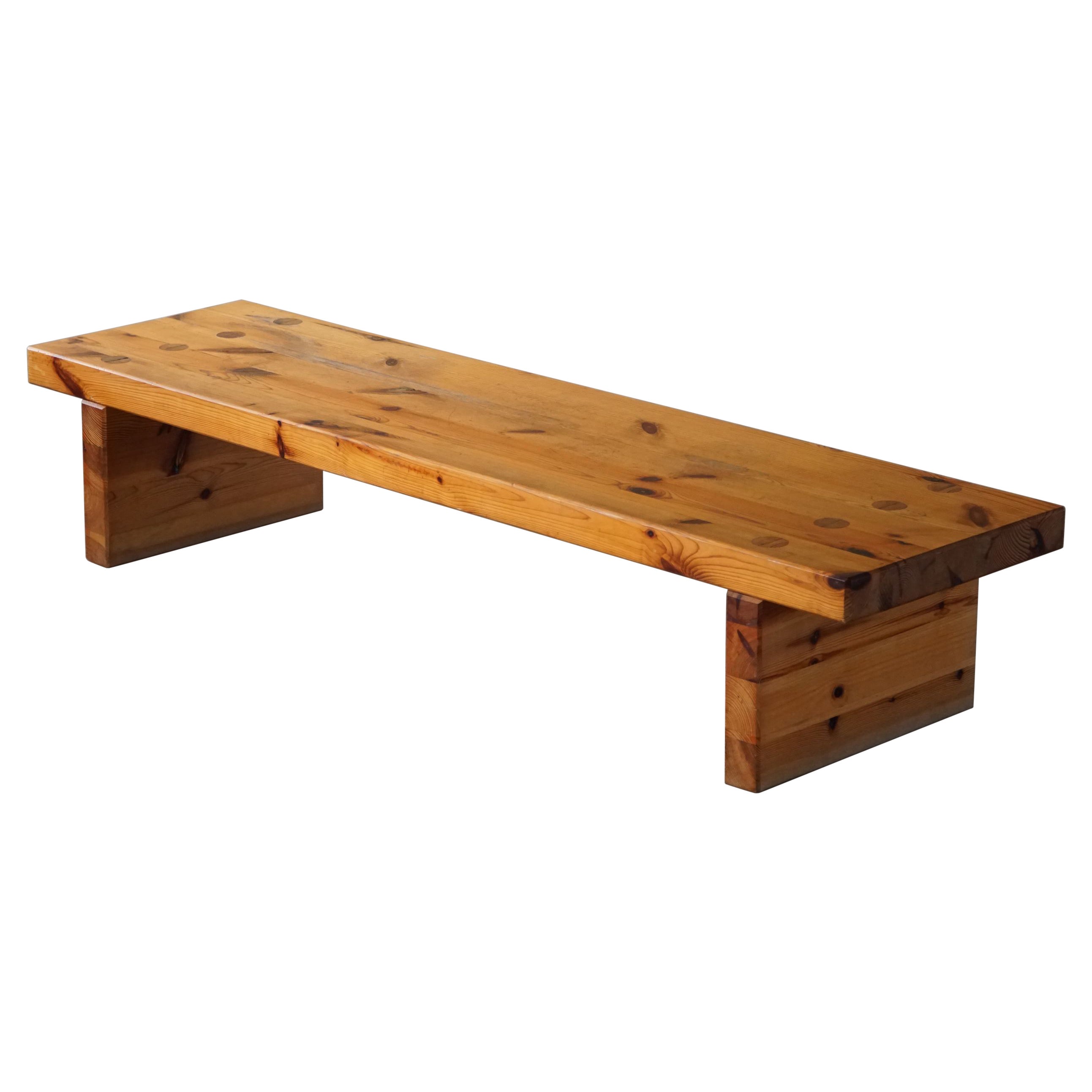 Sven Larsson, Solid Pine Bench / Coffee Table, Swedish Modern, Made in 1970s