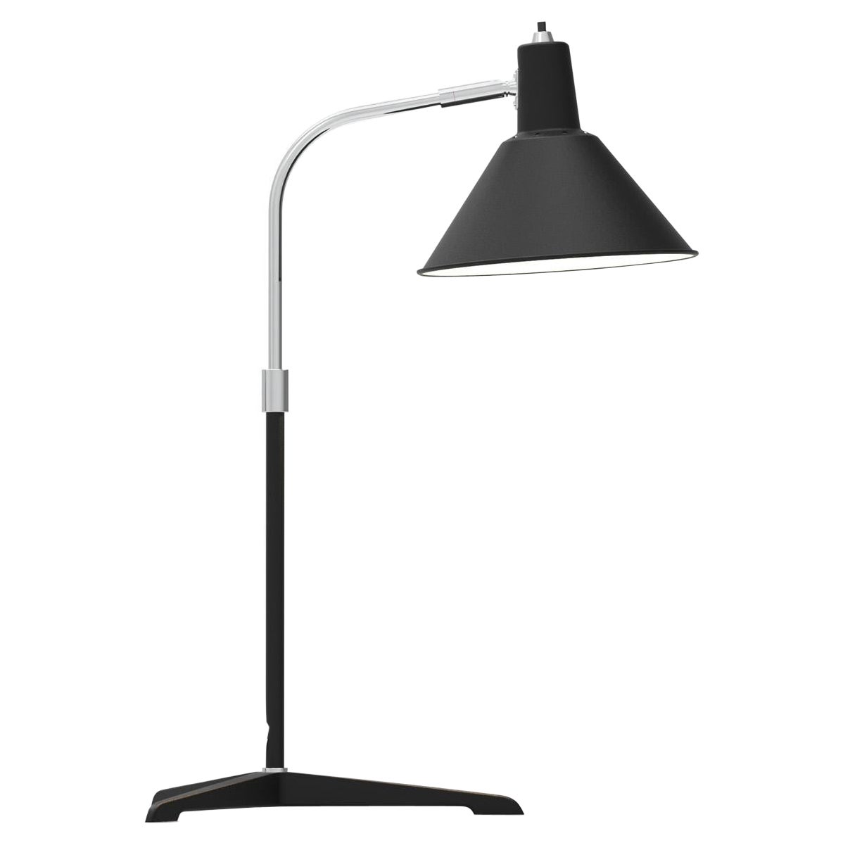 Lampe de bureau Arcon noire/chrome, par NUAD en vente