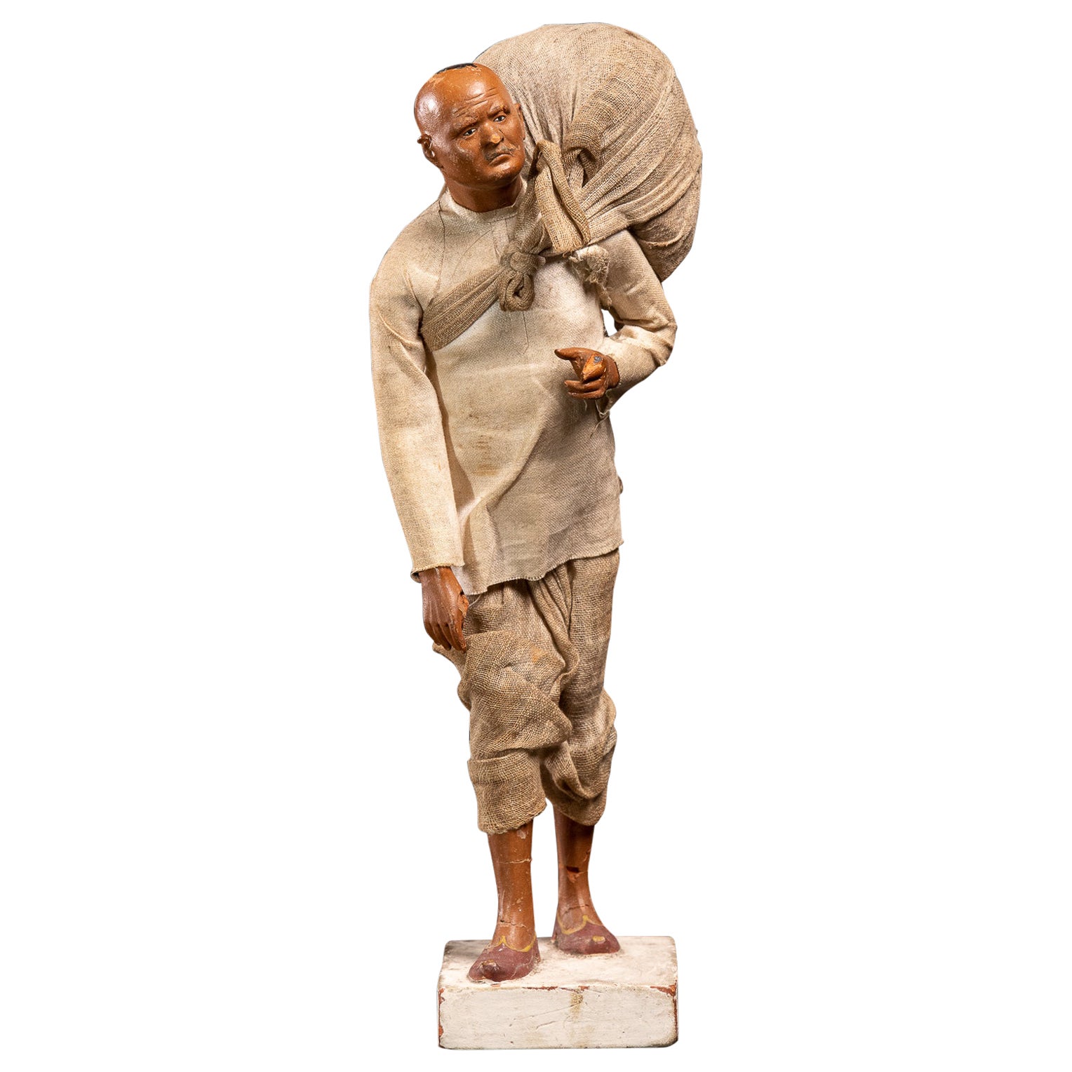 Figure indienne en terre cuite : Poupée Krishnanagar en argile.