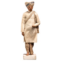Figure indienne en terre cuite : Poupée Krishnanagar en argile.