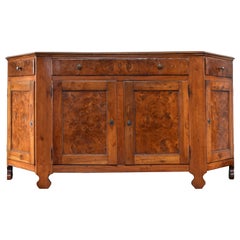 Central Italian Neoclassic Period Burl Walnut Scantonata Credenza, ca. 1800