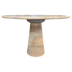 Travertine Center Table Attributed to Angelo Mangiarotti
