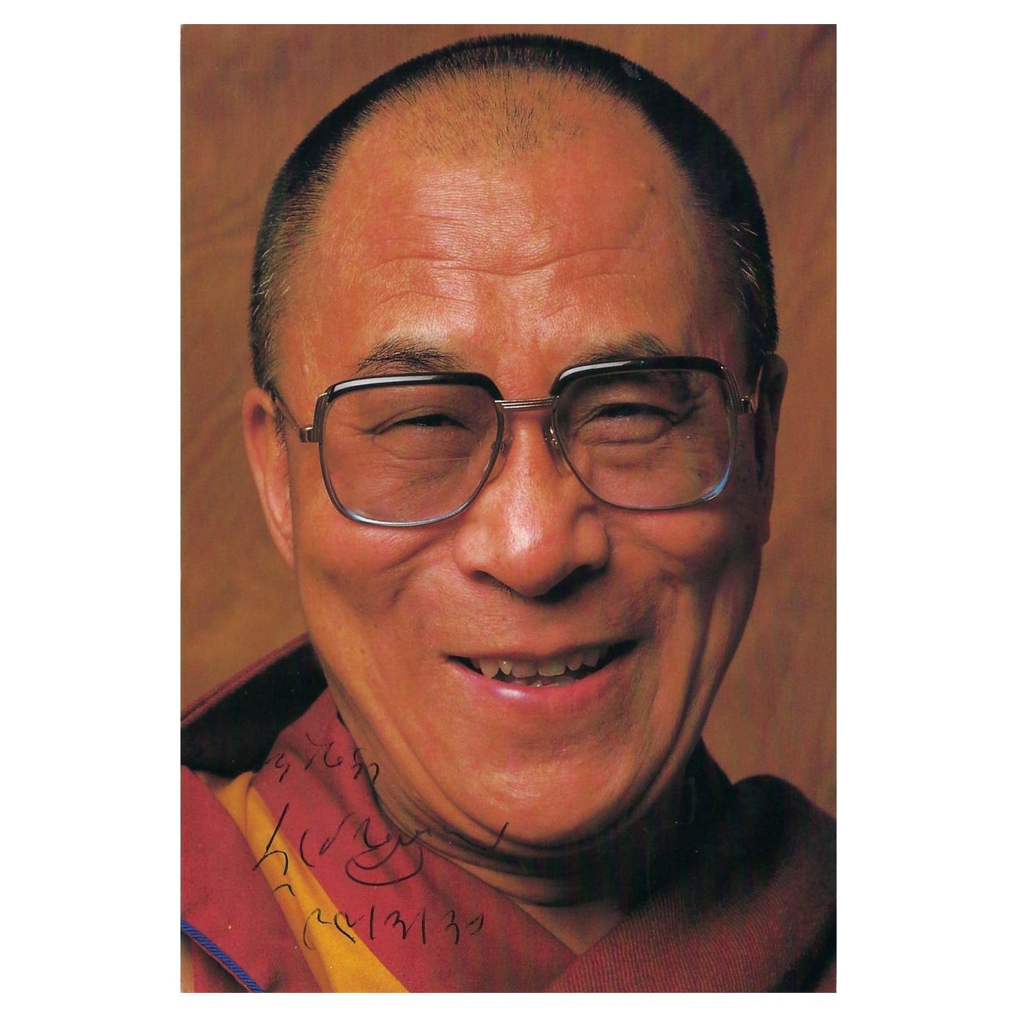 Dalai Lama Signed Color Photograph
