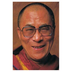 Vintage Dalai Lama Signed Color Photograph