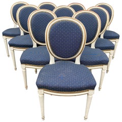 Rare Set 10 French Dining Chairs