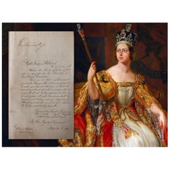 Used Queen Victoria signed Royal coronation invitation & Certificate of Authenticity