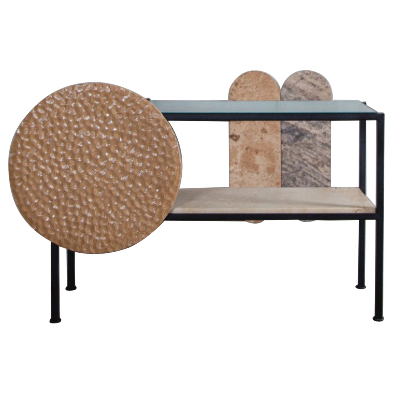 Collage Travertino Classico Terracota Console Table by Pulpo