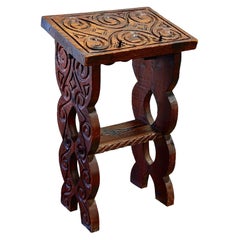 Witco Lectern - Vintage Tiki Modern Podium Stand - Organic Carved Wood Alter