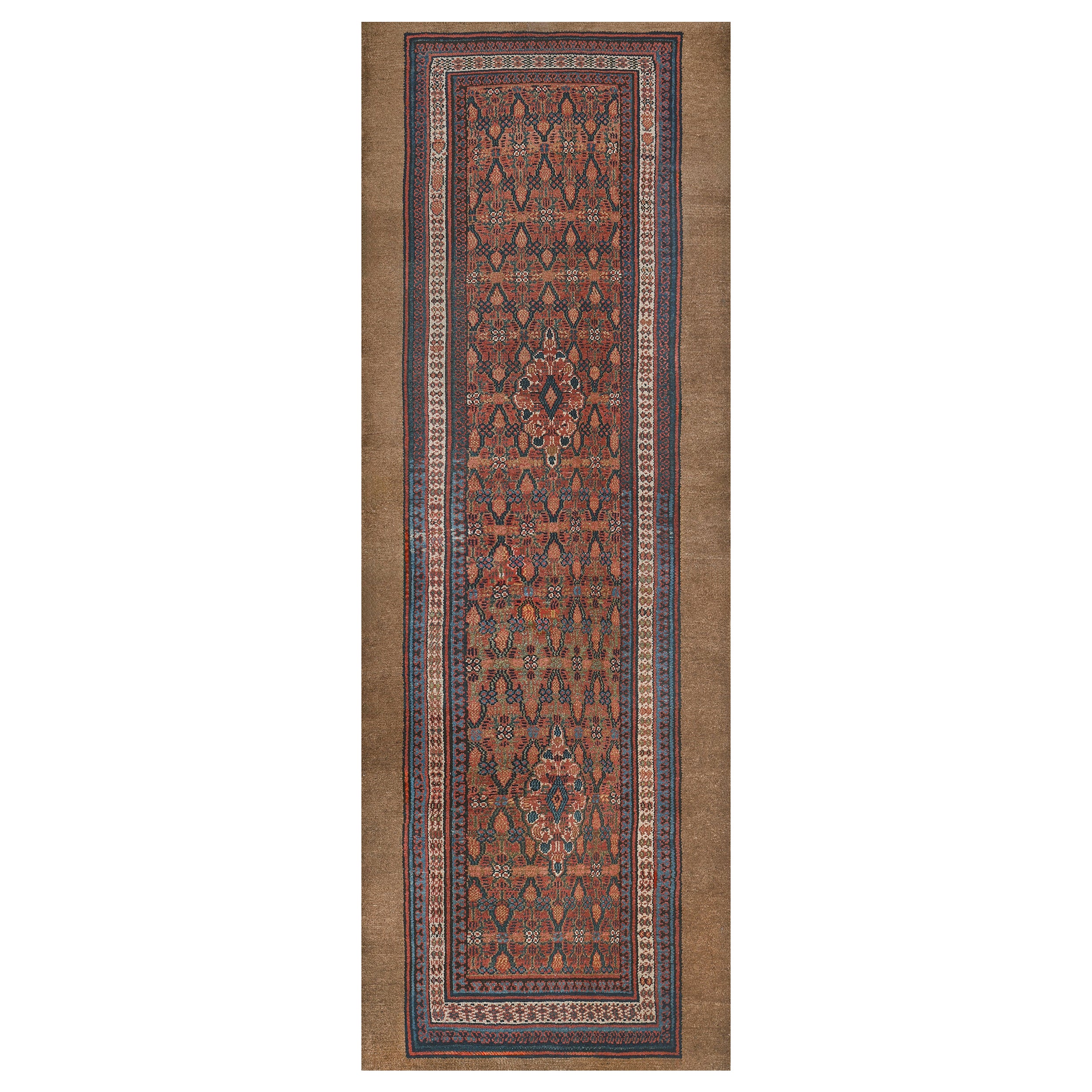 Antique Authentic Hand-Woven Persian Serab Runner