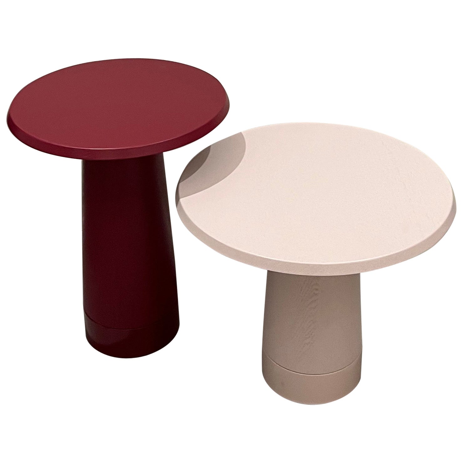 Schonbuch Set of Two Amanita Wood Side Tables by Christina Haas in Stock