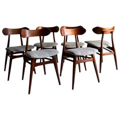 Set of 6 Teak Dining Chairs by Louis Van Teeffelen, Model Kastrup, 1960s