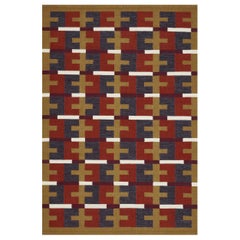 Handwoven Wool Swedish Inspired Contemporary Flatweave