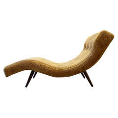 Adrian Pearsall Wave Chaise Lounge - Mid Century Modern - Tawny Gold Faux Fur