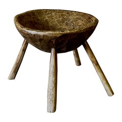 Tabouret de déversement en bois du 19ème siècle 