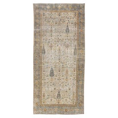 Beige 19th Century Persian Malayer Gallery Wool Rug with Allover Design