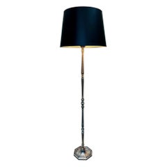 French Silver Plated Floor Lamp with Shaped Base