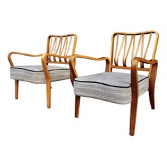 Two English 1940s "Linden" Lounge Chairs by G.a Jenkins for Packet Furniture
