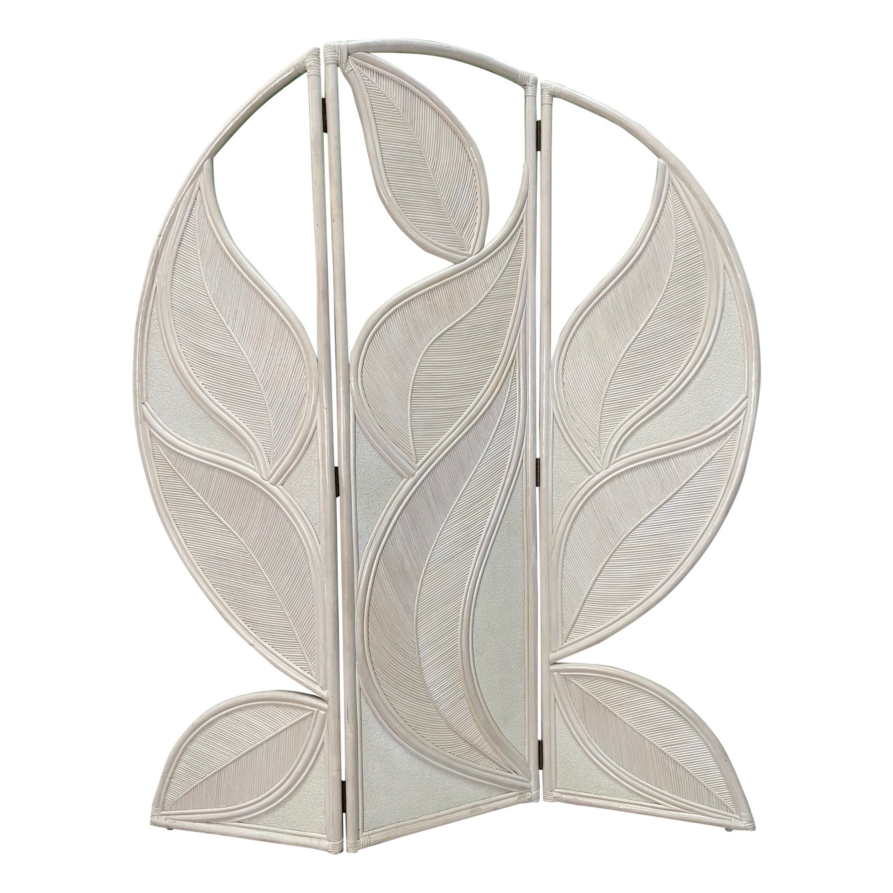 Rattan Split Reed Bamboo Folding Screen Room Divider For Sale