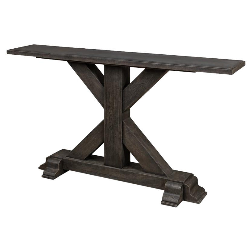 Rustic Grey Industrial Console For Sale