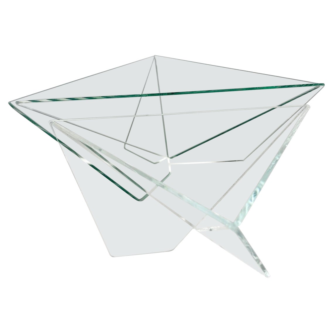 1988 Pyramid Modern Glass Art Bowl John Seitz For Sale