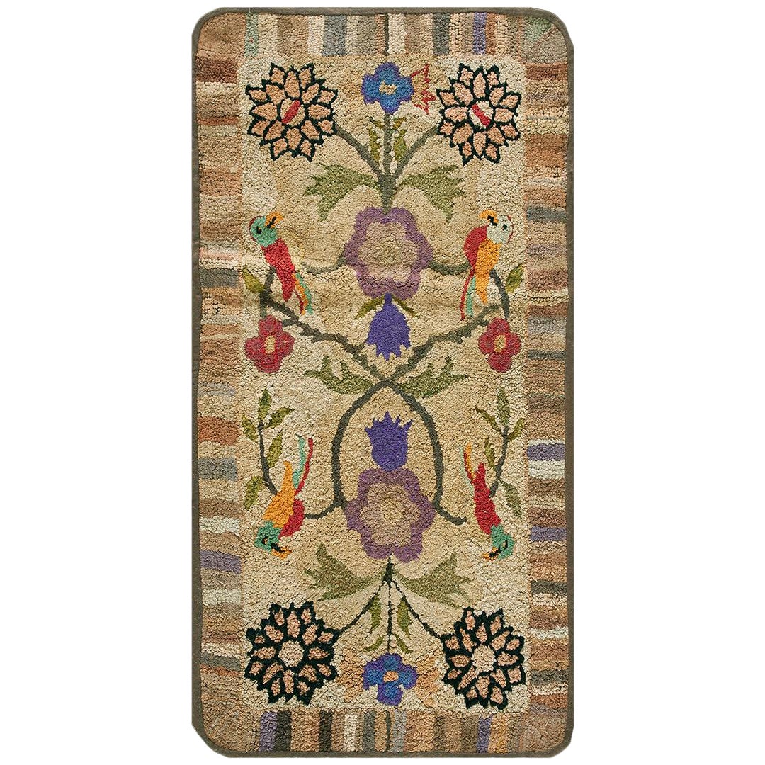 1920s American Hooked Rug ( 2' x 3'8" - 61 x 112 ) For Sale