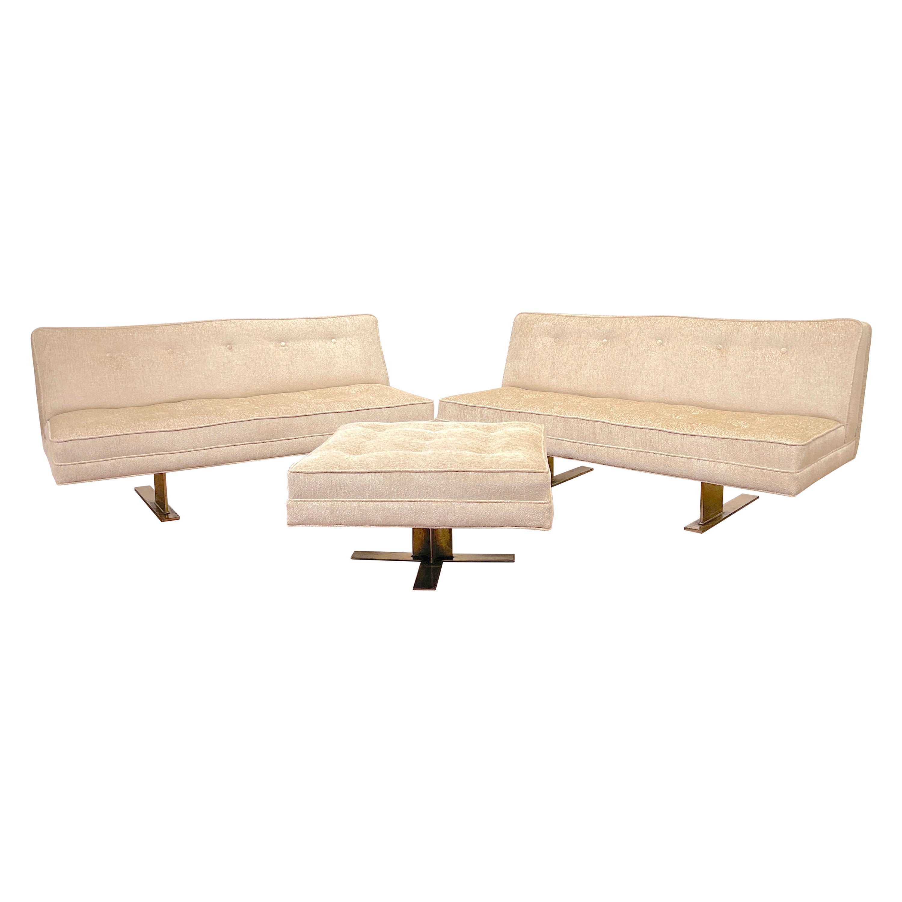 Italian Mid- Century Sculptural Bronze 'Floating' Sectional Set For Sale