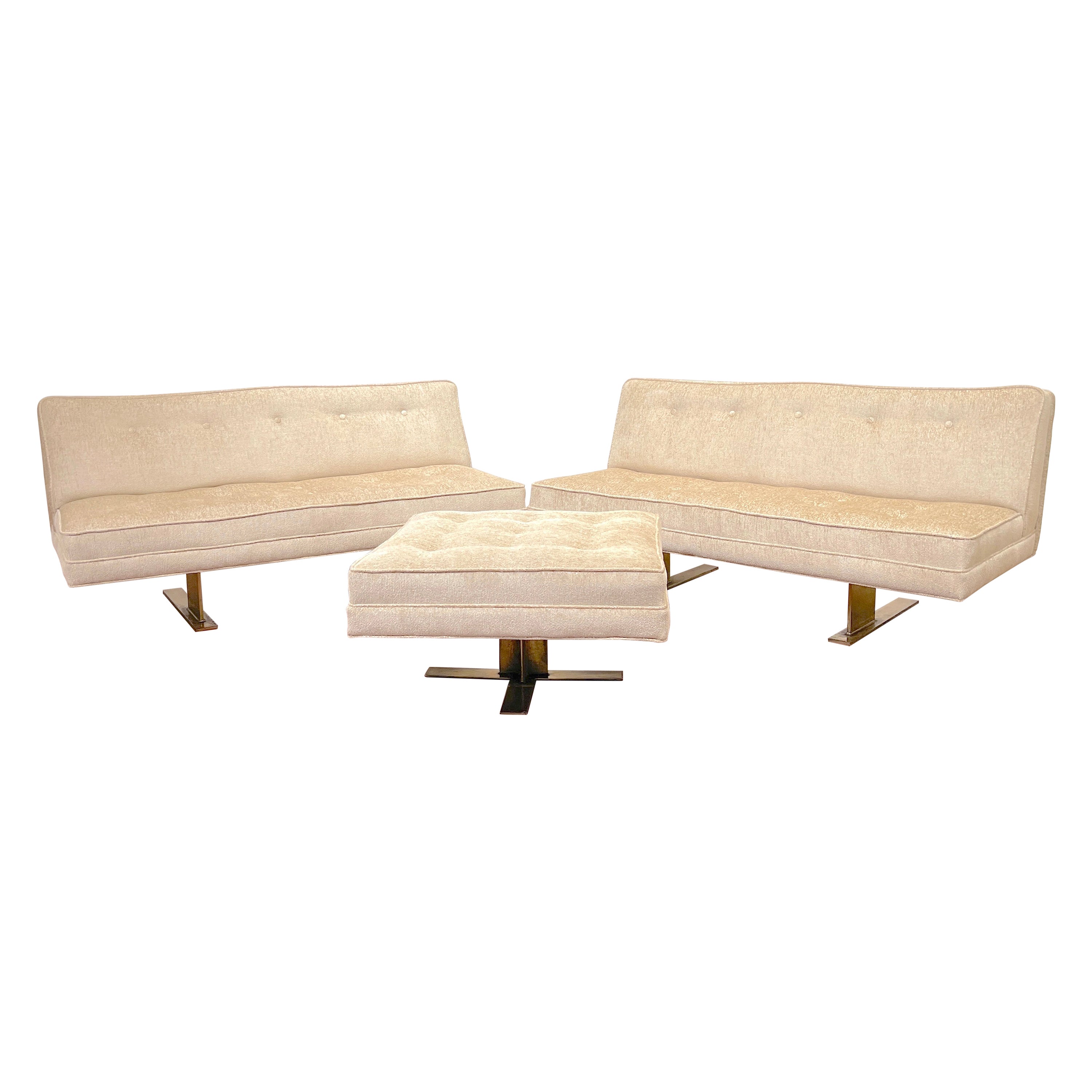 Italian Mid- Century Sculptural Bronze 'Floating' Sectional Set