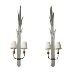 Tall Italian Art Deco Mirror Sconces, 1940s
