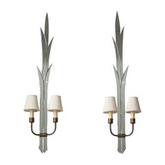 Tall Italian Art Deco Mirror Sconces, 1940s